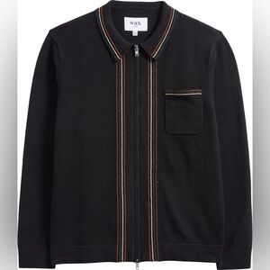 Wax London Amble Striped Full-Zip Cardigan Black M – NWOT